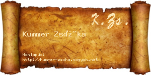 Kummer Zsóka névjegykártya